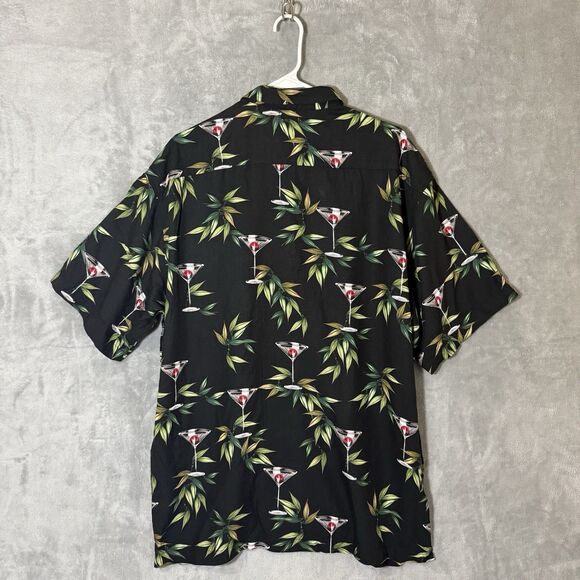 Vintage Aftco Mens Shirt XL Bluewater Martini Hawaiian Beach Vacation Party AOP - Picture 5 of 8